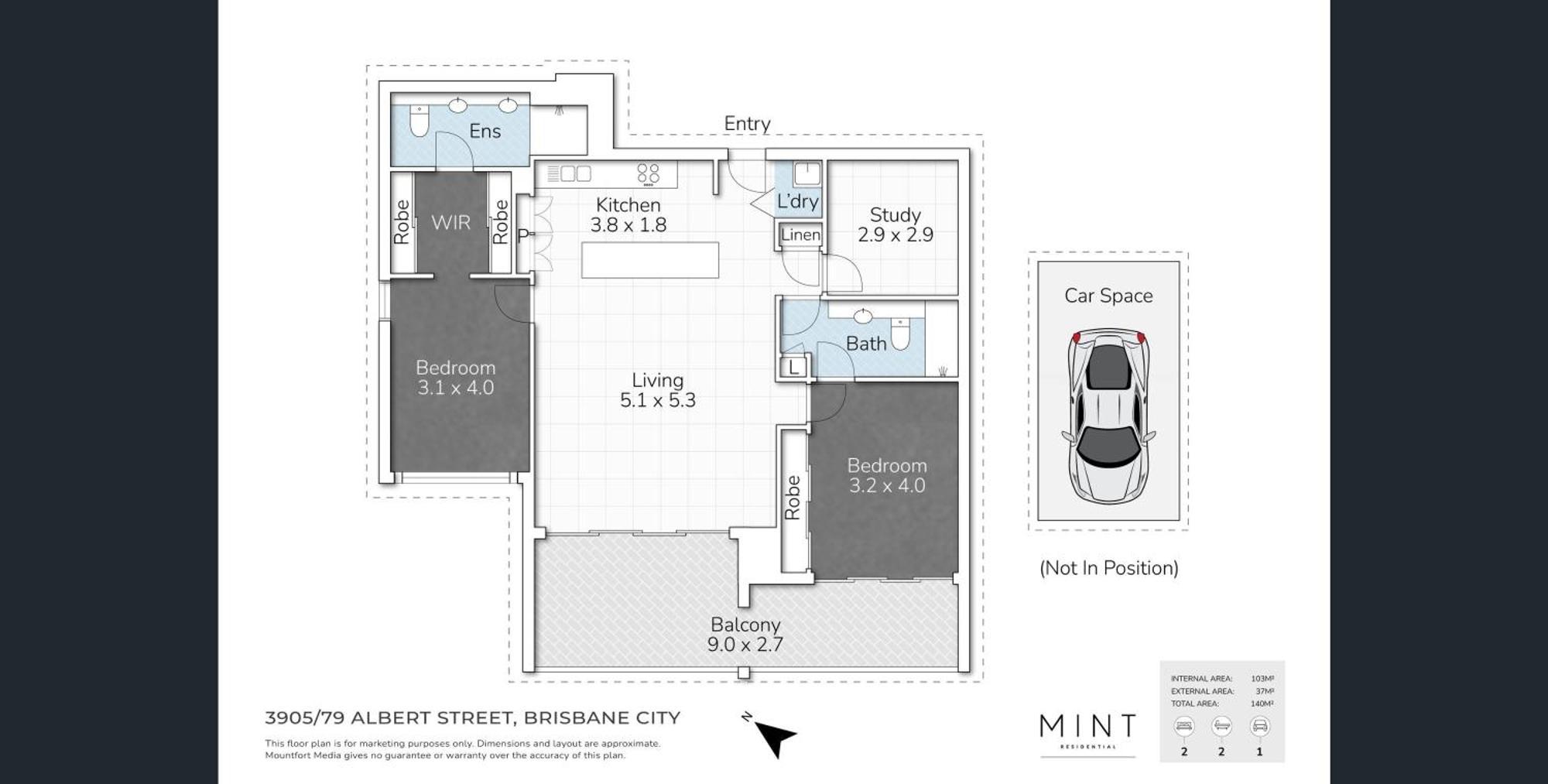 Lux 39th Floor 2br 2bath, River View, Pool, Gym, Wifi Apartment Brisbane
