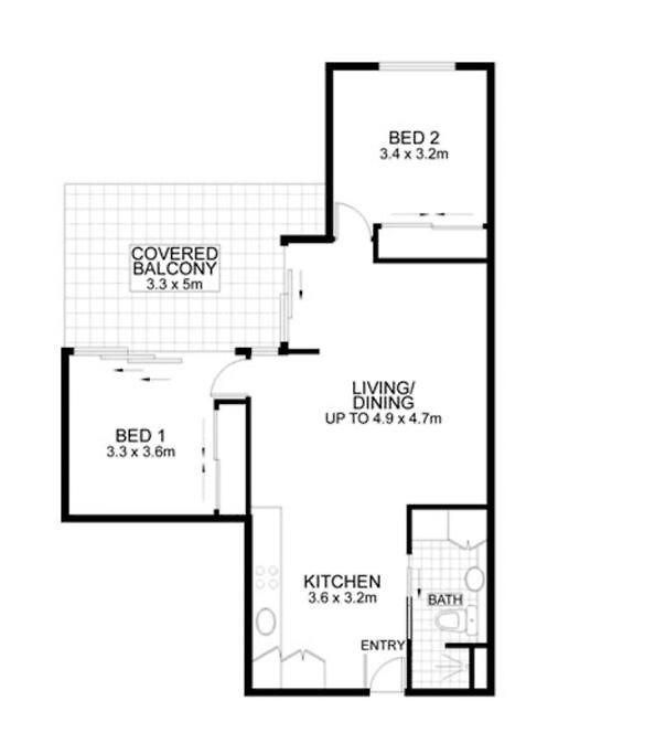 Heights! 2bed/1bath/1car/views ~ Cbd Apartment *