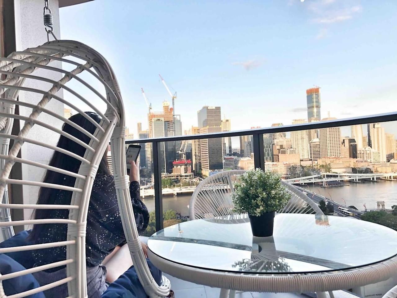 Apartment Southbank Exceptional View With Huge Balcony High Lvl Style Brisbane