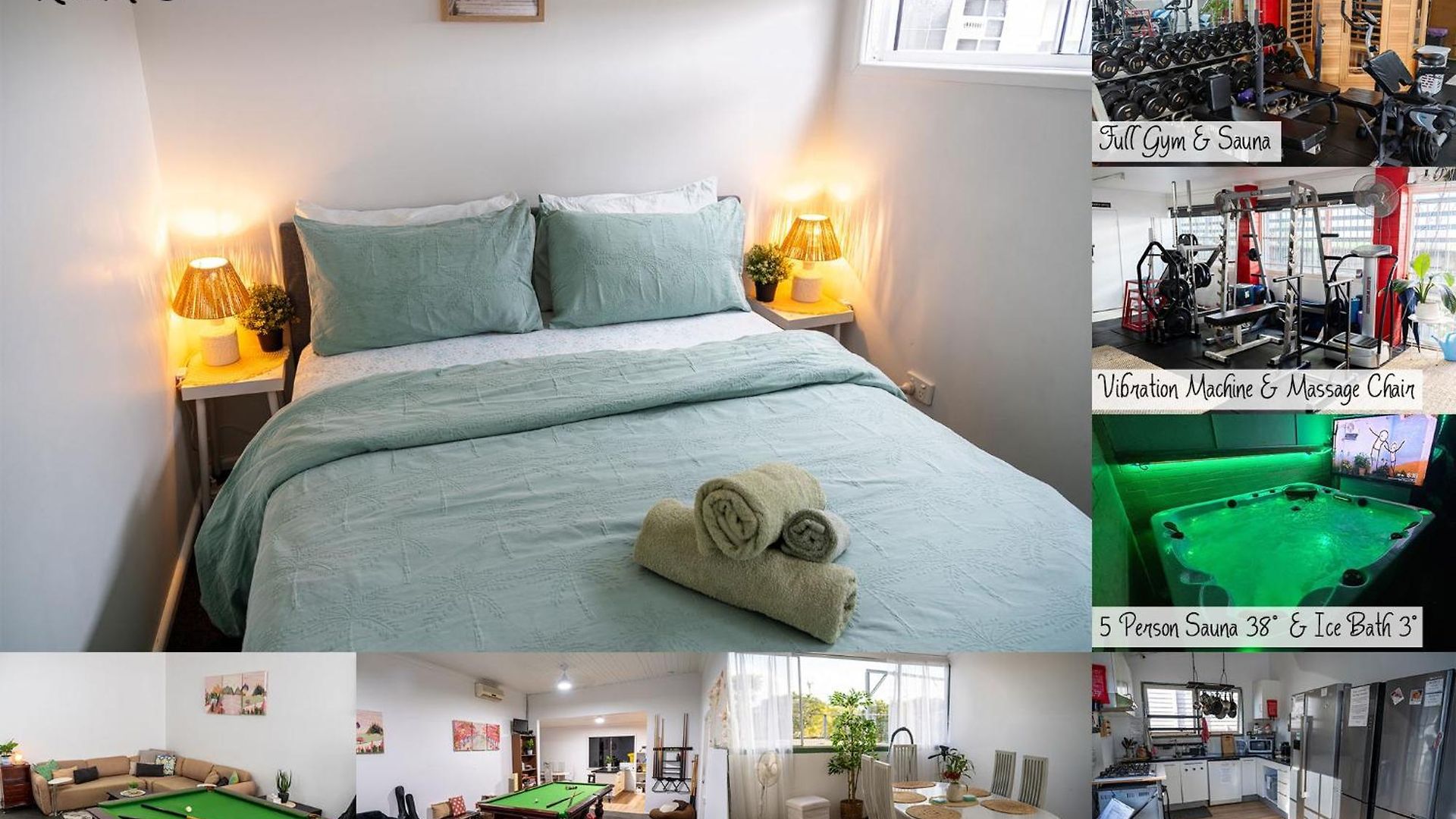 Hot Tub, Ice Bath, Gym, Sauna, Pool Table Coorparoo Haven *