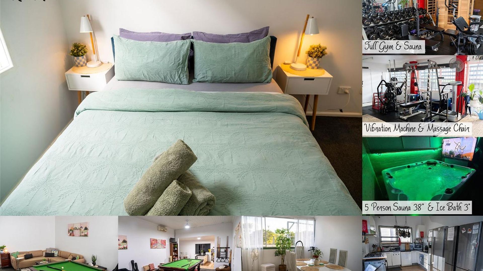 Hot Tub, Ice Bath, Gym, Sauna, Pool Table Coorparoo Haven Brisbane