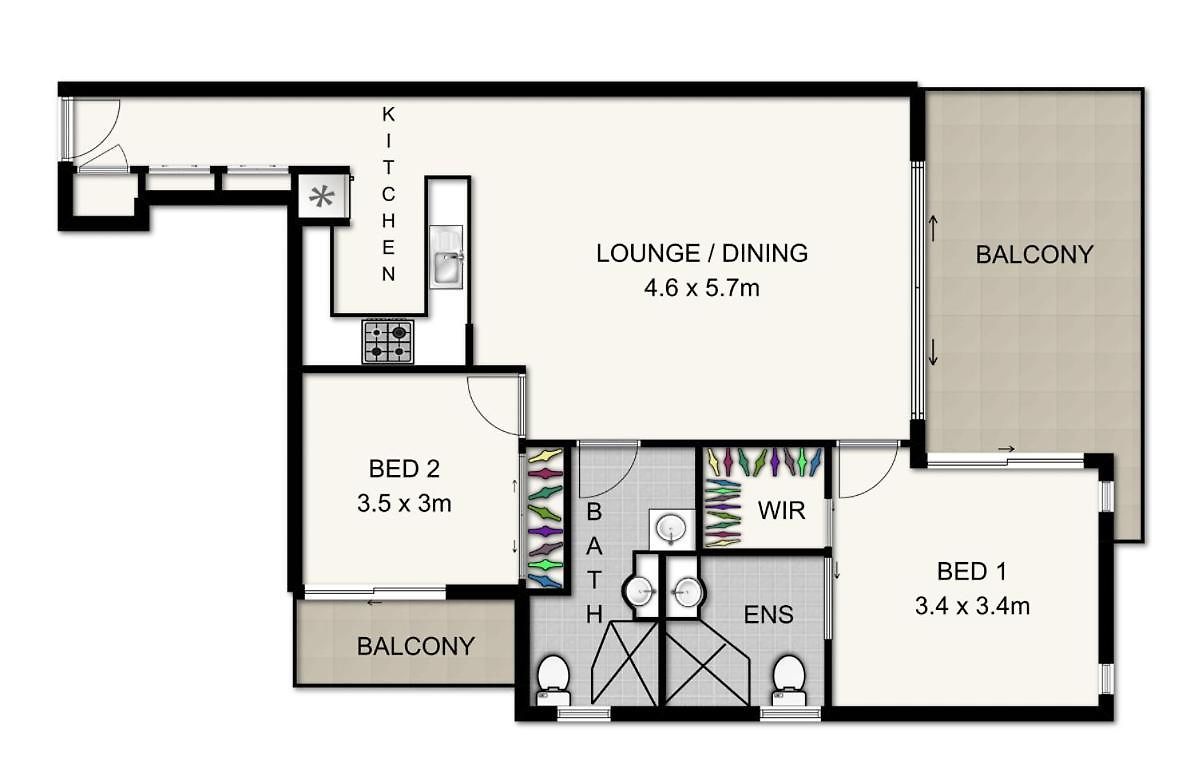 Apartment Merivale In South Two Beds Two Baths One Parking *