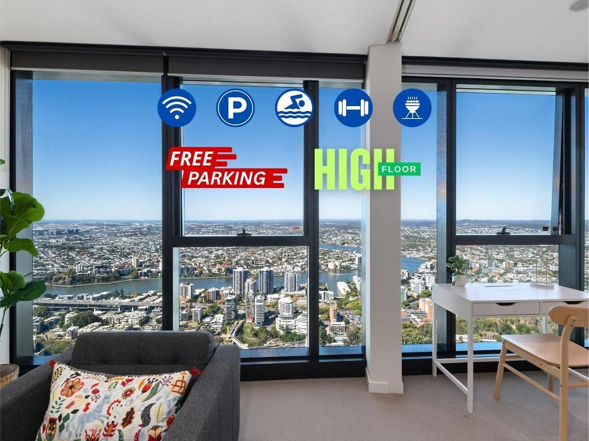 Sky-high Landmark River & Bay View 2br Cbd Free Parking Apartment Brisbane