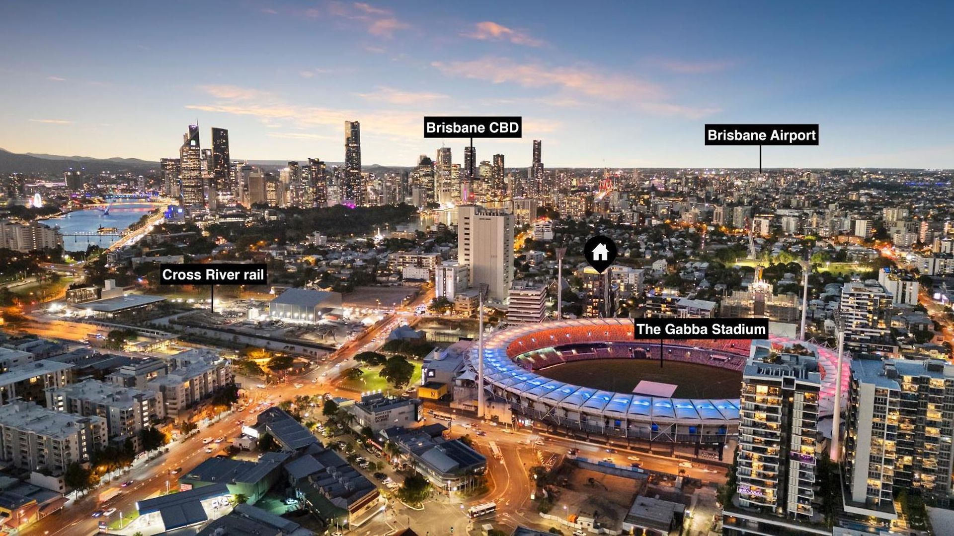 12th Floor Stadium View -2br-free Parking-cbd * Brisbane