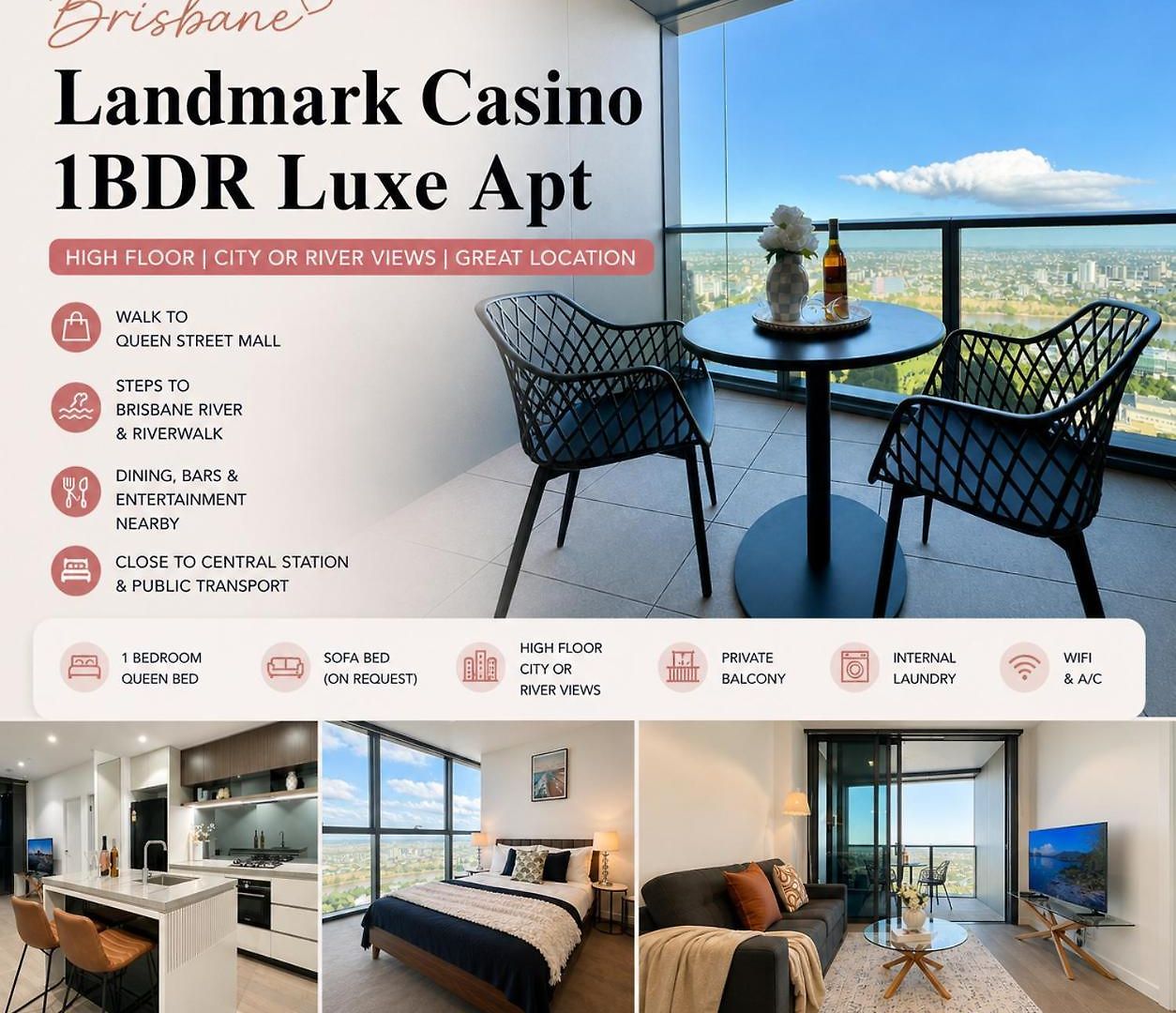 Landmark Casino 1bdr Luxe Apartment Brisbane