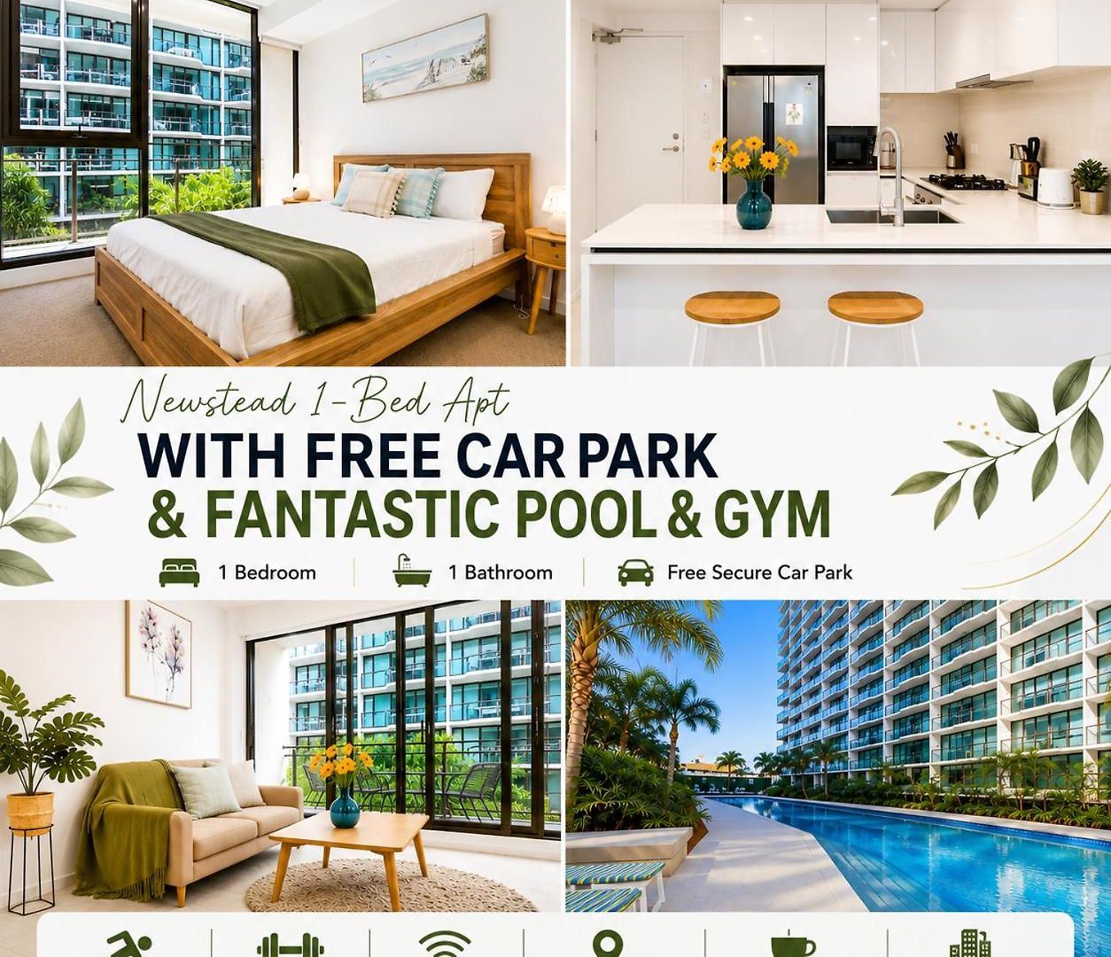 Modern 1-bdr W/ Free Car Park&fantastic Pool Apartment