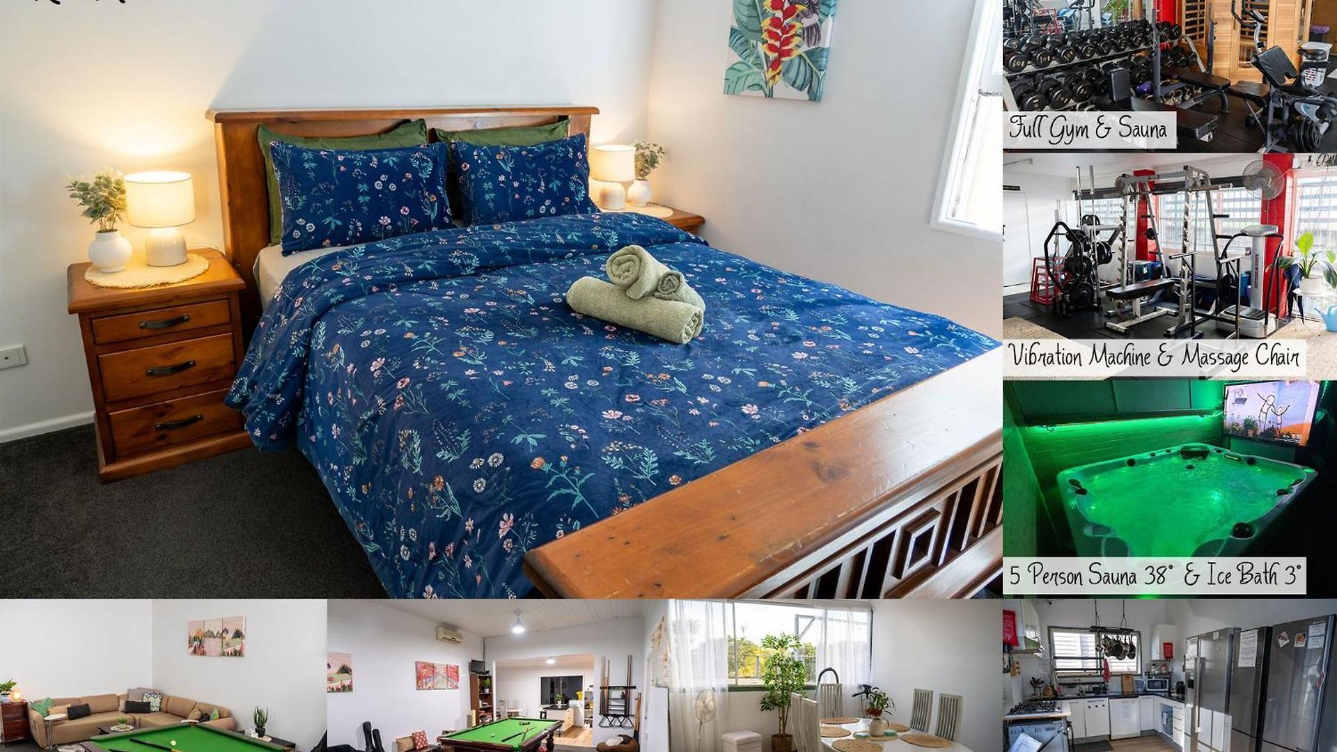 Hot Tub, Ice Bath, Gym, Sauna, Pool Table Coorparoo Haven Homestay