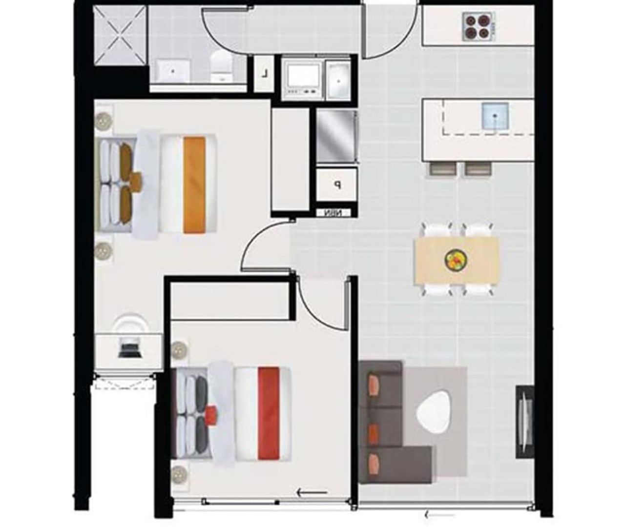 Apartment 2br Night Life -pool-parking-rooftop-intercom *