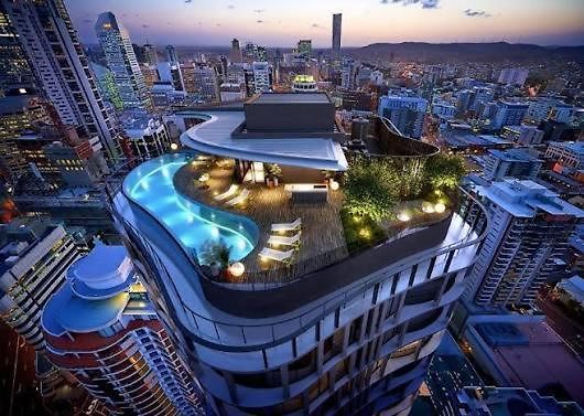 Rooftop Infinite Pool Cozy Upper Level Unit Cbd Brisbane