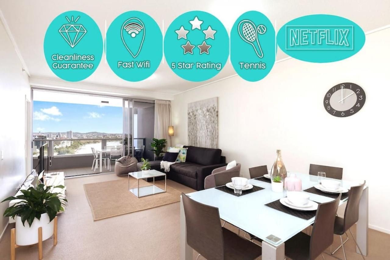 Sk2 - Charming Skyline Cbd W River Views 3 Bedroom Private Apartment