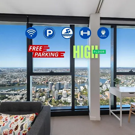 Sky-high Landmark River & Bay View 2br Cbd Free Parking Apartment Brisbane