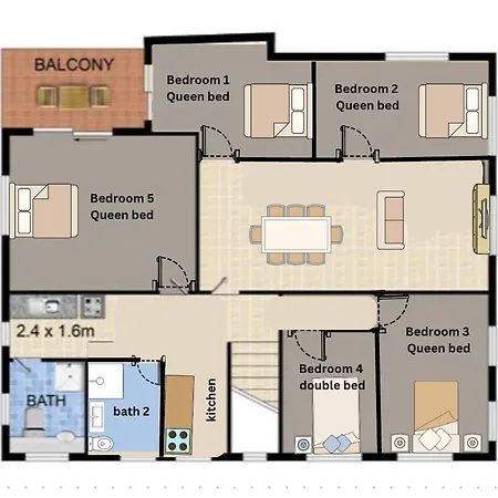 Apartment Family & Group Getaway - 5 Bedrooms, 12 Guests Brisbane