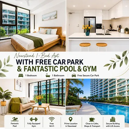 Modern 1-bdr W/ Free Car Park&fantastic Pool Apartment