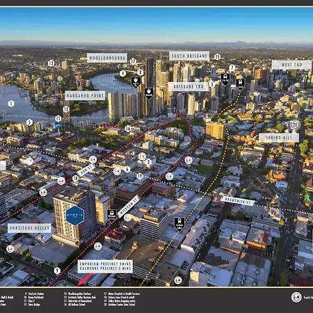 2br Utopia Fortitude Valley -pool-rooftop-king Bed Apartment