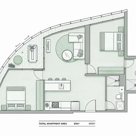 Apartment Rooftop Infinity Pool Heated Pool, Gym, Free Parking &