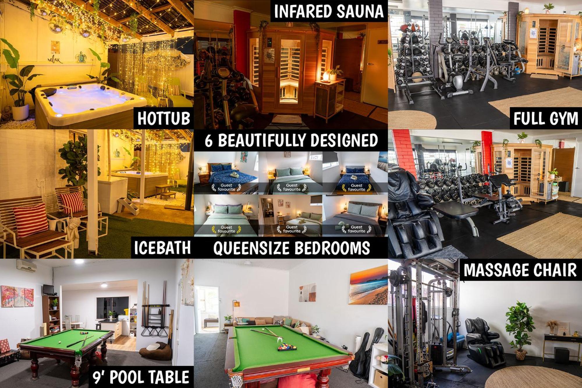 Hot Tub, Ice Bath, Gym, Sauna, Pool Table Coorparoo Haven * Brisbane