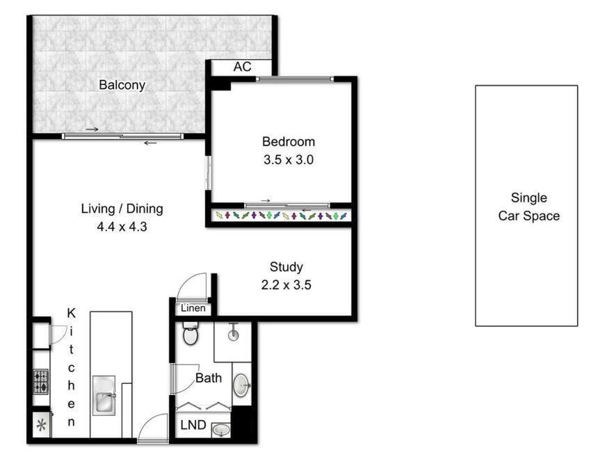 Sublime Simplicity! ~1bed/study/1bath/balcony/1car * Brisbane